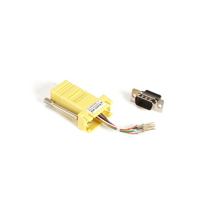 Black Box Db9 Colored Modular Adapter (Unassembled), Male To Rj-45, 8-Wire,  FA4509M-YE